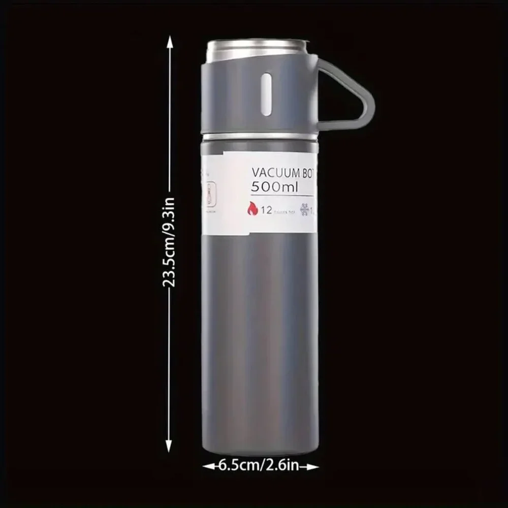 500 ml Travel Thermo Set, Vacuum Bottle, Suitable for Hot And Cold Drinks